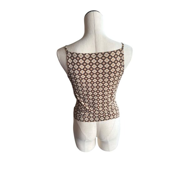 Y2K Forever 21 Made in USA Drape Neck Pattern Tank size Medium - Picture 3 of 9